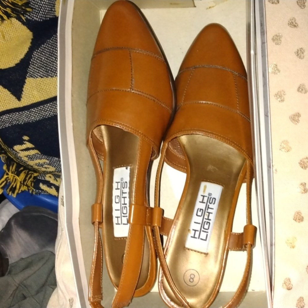 Women's tan High light heel shoes SZ 8 New